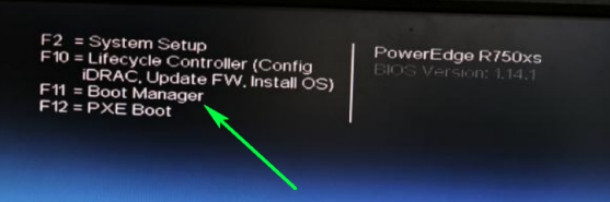 开机自检界面 F2 System Setup F11 Boot Manager