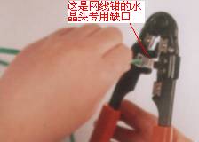 用压线钳压接水晶头